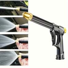 1 套 3/4 英寸柔性可扩展花园软管，带喷枪、高压洗车工具、可调节控制阀开关、植物浇水系统喷头、园艺和草坪灌溉清洁套件