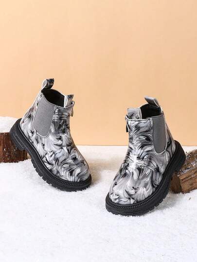 1 Đôi bốt cổ ngắn đế mềm thời trang đa năng cho bé gái, bốt da chống trượt cho mùa thu/đông