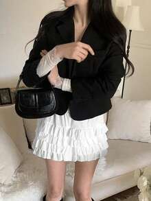 2025 Spring/Summer Layered Design Chic Women's Mini Skirt - White - View 2