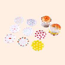 10pcs New Mini Food And Toy Plates, Dollhouse Kitchen Restaurant Scene Desktop Decor, Flower Wave Dot Dessert Plates, Fridge Magnets, Phone Case DIY Accessories, Random Style - Pink - View 4