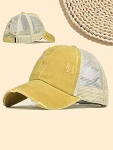 1 Stück Mehrfarbige Sportliche Klassische Pferdeschwanz Baseballkappe, Vintage Abgenutzte Mesh Trucker Kappe, Atmungsaktive Verstellbare Dad Cap, Geeignet für Frauen und Mädchen zum Tragen bei Outdoor-Sportarten