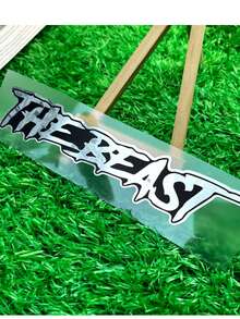 1PC Beast Text Waterproof, UV-Resistant, High-Temperature-Resistant Car Decals Suitable For Covering Scratches On Car And Motorcycle Bodies, Bumpers, Fuel Tanks, And Triangular Windows, As Well As For Personalized Decorative Decals.