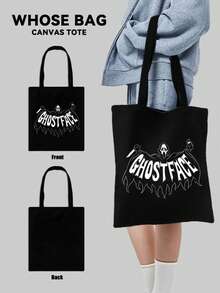 Halloween Gift-GHOSTFACE Support Tote Bag,Handbag, Reusable Shopping Bags, Foldable Large Capacity Casual Grocery Bags,Tote Bag, Perfectly Matching With Halloween Costumes Women