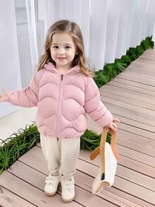 Autumn/Winter New Pink Jacket, Toddler/Infant Children's Cold-Proof Jacket, Hooded Lightweight Warm Parka, Baby Boy Cartoon Warm Padded Coat, Outerwear