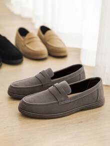 Klasyczne, minimalistyczne mokasyny męskie, lekkie, oddychające, wygodne, antypoślizgowe, trwałe, odpowiednie na ślub pana młodego, na nieformalne i formalne okazje - popiół - Zobacz 4