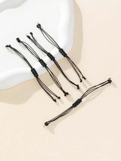 5pcs/set Coffee Brown Adjustable Braided Cord Diy Handmade Jewelry Making Accessory