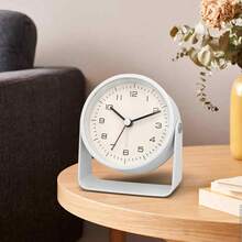 1pc Minimalist 3-Inch Metal Rotary Alarm Clock, Silent Quartz Analog Desk Digital Clock (Suitable For Living Room, Bedroom, Office Decor) Home Decor Room Decor - Multicolor - View 14