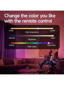 2 个智能遥控 RGB LED 灯泡，高容量电池，持久耐用，带遥控器，可充电 LED 灯泡，可拆卸，氛围灯，台灯，壁灯，球灯，应急灯，15 种彩色灯，USB 充电 LED 灯泡带挂钩 - 便携式高亮度，适用于卧室、客厅，可与遥控器一起使用，适用于各种灯具、户外、露营，多种颜色和白色可调 - 多款 - 查看 9