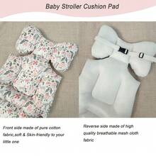 1件婴儿推车座椅垫衬垫，纯棉通用婴儿汽车座椅垫，婴儿车/摇篮/手推车垫配件 - 彩色 - 查看 7
