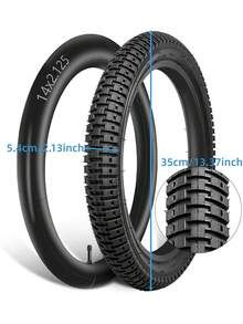 GLDYTIMES 14 英寸自行车内胎，14x2.125/2.4 内胎，带 Schrader 气门嘴，适合电动滑板车和电动自行车轮胎，可替换尺寸 14x1.90 14x1.95 14x2.0 14x2.10 14x2.125 14x2.4 轮胎