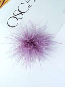 15cm Broche de solapa de pluma de avestruz falsa de alta calidad y estilo retro clásico, accesorio de moda versátil para regalo. Broche de pluma de avestruz vintage europeo y americano, broche decorativo unisex para vestidos, fiestas, manualidades y accesorios para el cabello - flor - Ver 33