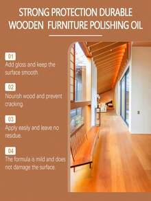 1 件装多用途木地板和家具抛光剂 - 耐用、持久光泽、易于涂抹、不油腻配方、修复划痕和裂缝、无需冲洗、木材护理产品