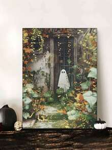 5D DIY钻石画 | 万圣节森林幽灵墙面艺术钻石画，成人版，神秘自然灵感手工墙面装饰。DIY马赛克套装，钻石画可放松身心，培养DIY技能和专注力，最佳DIY节日礼物。 - 彩色 - 查看 2