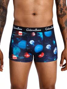 Conjunto de 4 piezas de calzoncillos tipo bóxer para hombre, bragas para hombre, ropa interior de marca y calzoncillos para hombre, conjunto de caja de calzoncillos de lujo - Negro - Ver 3