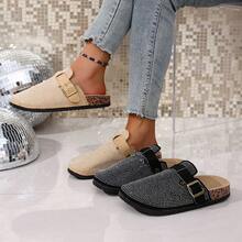 2025 Autunno Scarpe Mule da Donna con Suola Spessa, Mocassini Casual Traspiranti con Punta Tonda e Slip-On