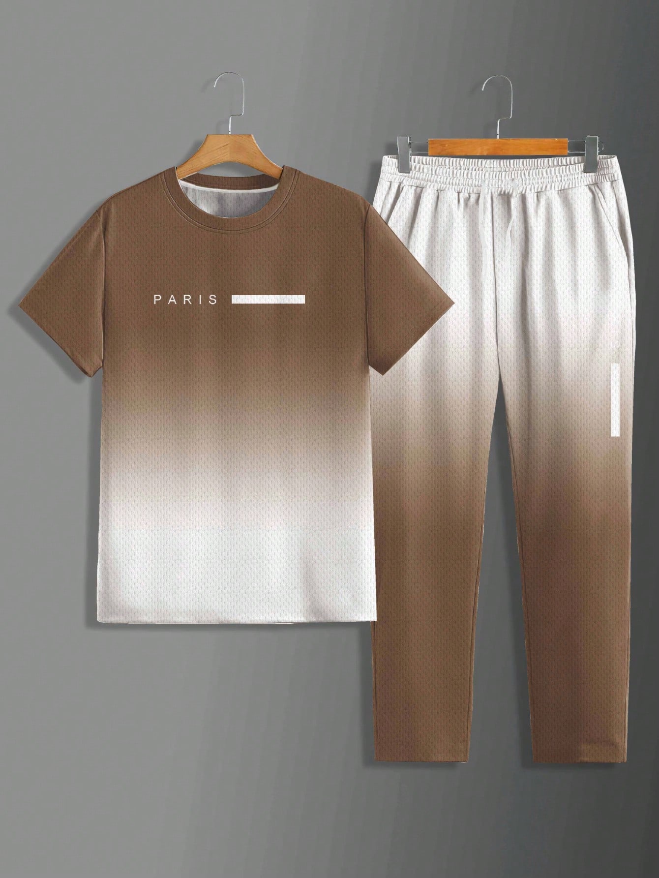 إطلالة رجالية مكونة من 2 قطعة، تيشيرت كاجوال بأكما...