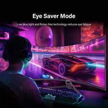 GAWFOLK 34-Inch Curved Gaming Monitor, 4K UHD 165Hz, AMD FreeSync Premium, IPS Panel, 1500R, USB-C & DP Ports, Eye Care, Built-In Speakers - For PC Gaming, Work, And Entertainment, It Is The Perfect Gift Choice For Men Girl,Valentine's Day Gift - 美規A型插(110-127V) - 查看 7