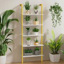 Cuezal Estantería de 5 Niveles con Estante Abierto para Almacenamiento, Librero Organizador Minimalista de Madera, Librero Blanco de 5 Niveles, Estantes de Cocina Dormitorio, Sala (ármol Blanco) - 1 - Ver 5