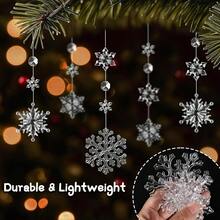 Ornement suspendu en flocon de neige transparent fait main, décorations de Noël en acrylique en forme de flocon de neige, ornements suspendus en cristal de flocon de neige faits à la main, convient pour le sapin de Noël, les mariages, les fêtes de Noël d'hiver