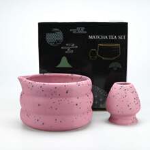 2PCS Japanese Style Matcha Set Matcha Bowl With Mouth Song Dynasty Tea Tip Tool Matcha Whisker Stand