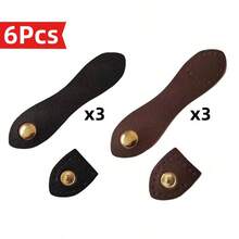 2/6/8Pcs Adjustable Snap Purse Locks - Faux Leather Sew-On Closures With Assorted Color Buttons For Handbags & Clutches