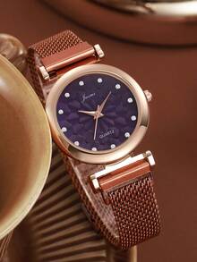 3 件套时尚简约优雅紫色设计石英表、表带和手链套装，适合青少年和学生、万圣节、感恩节、生日礼物 - 紫色 - 查看 6