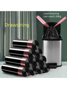 3卷抽绳垃圾袋，随机抽绳颜色，一次性垃圾袋，可加衬里，清洁用品，商业用途，厨房，客厅，浴室，办公室，酒店业务，圣诞节