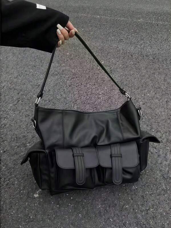 Bolsa de motocicleta de grande capacidade, bolsa transversal vintage de macio estilo americano