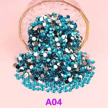 2mm - 6mm Piedras de imitación de resina de colores sin aplicación en caliente, gemas planas para pegar en uñas, tazas, botellas, tumblers, móviles, accesorios de maquillaje DIY, uñas y suministros para uñas - Azul menta - Ver 17