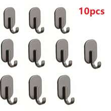 1/8/10个家用便捷黑色超强磁性挂钩，无需打孔，节省空间，功能多样，防锈，时尚壁挂式 - 非常适合露营、烧烤、厨房、冰箱和车库墙壁，个性化装饰，家居饰品，家居装饰。 - 彩色 - 查看 16