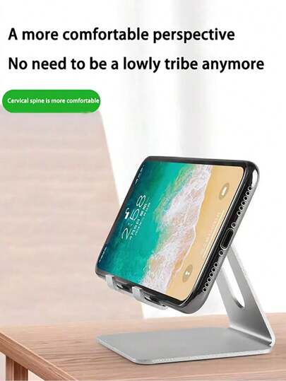 One All-Metal Phone Stand, Made Of Thickened Alloy Material, With A Minimalist Design. Suitable For Phone And Tablet Desktop Use For Displaying Items. Compatible With Apple 16, 15, 14, 13, 12, 11, X, 8, 7, 6 Plus, 5, IPad 2, 3, 4, Mini, And All Other Smartphones.