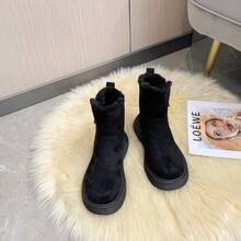 Botas de Nieve para Mujeres de Alta  2024 Nueva Moda de Invierno Botas de Lana de Oveja Integradas con Forro Cálido Engrosado Zapatos de Algodón Antideslizantes - Caqui - Ver 8