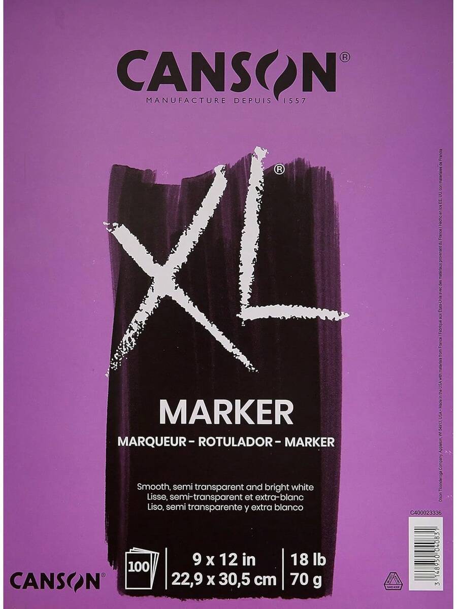 Bloc de papel marcador de la serie XL, semitranslúcido para bolígrafo, lápiz o marcador, plegable, 18 libras, 9 x 12 pulgadas, blanco, hojas (400023336) - 9" x 12" (23 cm x 30 cm) - Ver 1