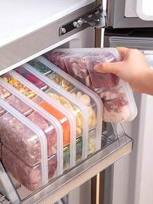 4/6-Compartment Reusable Food Prep Containers - Bento Lunch Box For Home, School, Work & Travel, Portion Control Food & Snack Containers, Adult Serving, Transparent,Reusable Vegetable Storage Box, Meal Preparation And Refrigerated Storage Box