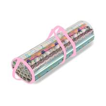 1pc Clear Gift Wrap Storage Bag,PVC Wrapping Paper Storage Bag With Black Handles,Easy Carry Tube Container. - Black - View 3