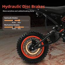 Electric Motorcycle, Off-Road Racing, V8 2000W Powerful Motor, 48V23Ah Long-Range Battery, Electric Bicycle, Front And Rear Dual Shock Absorbers, Long Range 45 Miles Dirt Bike Electric - 黑色 - 查看 4