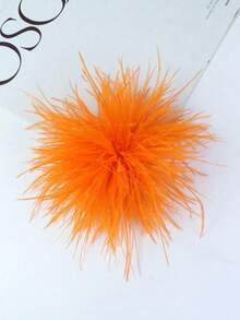 15cm Broche de solapa de pluma de avestruz falsa de alta calidad y estilo retro clásico, accesorio de moda versátil para regalo. Broche de pluma de avestruz vintage europeo y americano, broche decorativo unisex para vestidos, fiestas, manualidades y accesorios para el cabello - flor - Ver 4