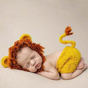 Yellow Little Lion Baby Gift Newborn Photography Cartoon Commemorative Clothes Baby Shower Family Decorations Gifts Baby Shower Easter Gift Things For Girls/Boys