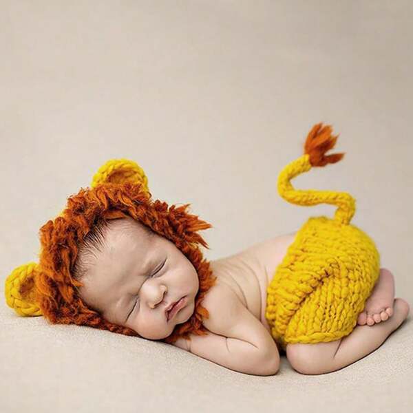 Yellow Little Lion Baby Gift Newborn Photography Cartoon Commemorative Clothes Baby Shower Family Decorations Gifts Baby Shower Easter Gift Things For Girls/Boys