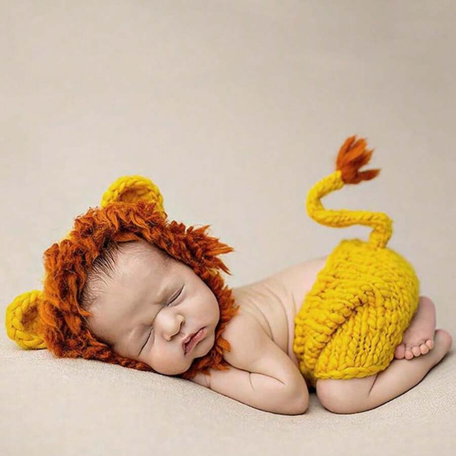 Yellow Little Lion Baby Gift Newborn Photography Cartoon Commemorative Clothes Baby Shower Family Decorations Gifts Baby Shower Easter Gift Things For Girls/Boys