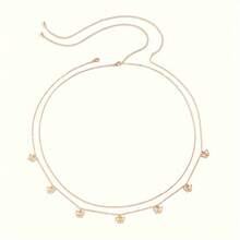 1pcs Women'S Body Chain, Waist Chain, Sexy Butterfly Belly Chain, Inlaid With Sparkling Rhinestones, Bikini Beach Party Body Jewelry, Charming And Eye-Catching - Vàng - Xem 8