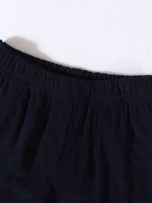 2pcs/Set Young Girl Casual Sweet Princess Everyday Outfit, Pearl Bow Blouse And Flare Pants Set, Autumn/Winter