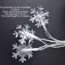 أضواء سلسلة شكل نجمة الثلج للزينة الكريسماسية، أضواء جنية صغيرة، أضواء ديكور نجمة الثلج الكريسماسية، بالجملة