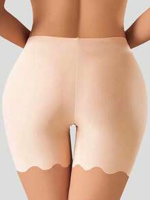 Pantalones cortos sin costuras antirozaduras para mujeres, shorts deslizantes de cintura alta de seda suave, unicolor