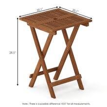 Furinno FG18065 Tioman Hardwood Patio Furniture Folding Table In Teak Oil, Large, Natural Square Folding Table