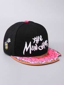 Personalized Donut Pattern Snapbacks Baseball Cap, Casual American Style Adjustable Hat, Unisex Suitable For Spring, Autumn, Summer, Student, Hip Hop, Skateboarding - Blue - View 6