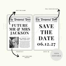 2份可定制报纸订婚公告模板，可编辑的婚礼预告、订婚通知和结婚公告，多功能、装饰性强、时尚独特，适用于男友、爸爸、女友、妈妈、家人、朋友、茶室、家庭、花园、办公室、周年纪念日、情人节等场合。 - 訂婚報紙 - 查看 2