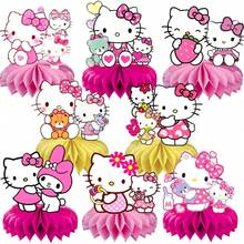 Sanrio 1 قطعة ديكور عسلي بشكل كرتوني جميل لحفلة عيد الميلاد، حامل عرض عسلي بشكل هالو كيتي