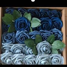 8 Color Options - Each Box Contains 25 Realistic Roses, With 5 Different Flower Shapes For A Single Color, A Bendable Stem, And 8 Leaves. Suitable For Occasions Such As Birthdays, Weddings, Valentine's Day, Christmas Parties, Etc., Adding Precious Commemorative Choices To Your Celebrations - 五色胡桃 - 查看 3