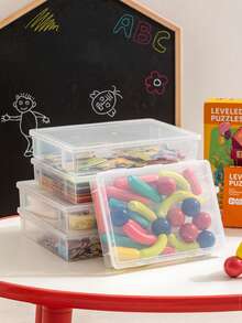1 صندوق تخزين لعب تعليمية للأطفال، مصنوع من مادة البلاستيك البولي بروبيلين الشفاف السميك، صندوق منظم لأدراج المكتب المنزلي، صندوق فرز لكتل البناء الصغيرة، صندوق تخزين للعب المغناطيسية، صندوق محكم الإغلاق مقاوم للغبار والرطوبة متعدد الوظائف، صندوق تخزين لأغراض الأطفال